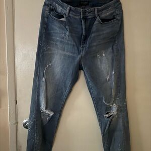 Judy Blue Distressed Skinny Jeans in Blue Wash